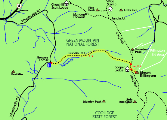 map killington
